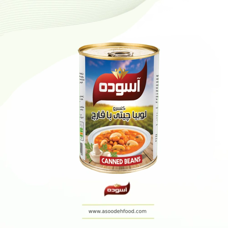 کنسرو لوبیا چیتی با قارچ
